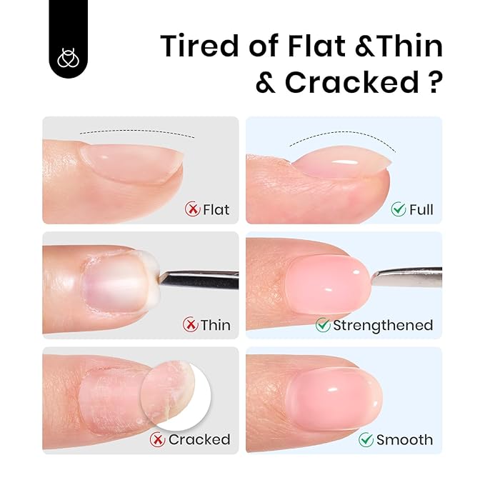 Beetles Builder Gel 2Pcs Clear 7 in 1 15ml Builder Gel Set for Nail Extension Building Nail Apex Strengthen Thin Nails DIY Salon at Home Nail Art Design for Women