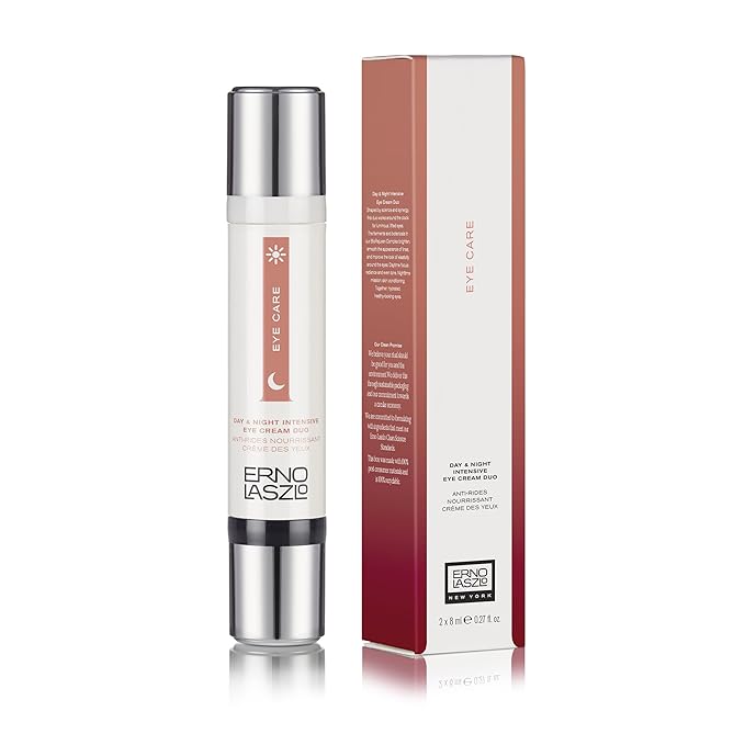 Erno Laszlo Day & Night Anti-Wrinkle Intensive Eye Cream, Mature Skincare, Anti-Aging Eye Cream Helps with Dark Circles, Fine Lines, Crow’s Feet, 2 x 0.27 Fl. Oz.
