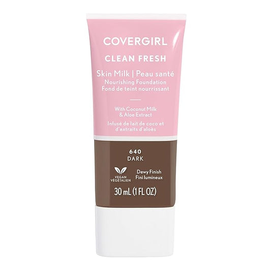 COVERGIRL, Clean Fresh Skin Milk Foundation, Dark, 1 Count (packaging may vary)