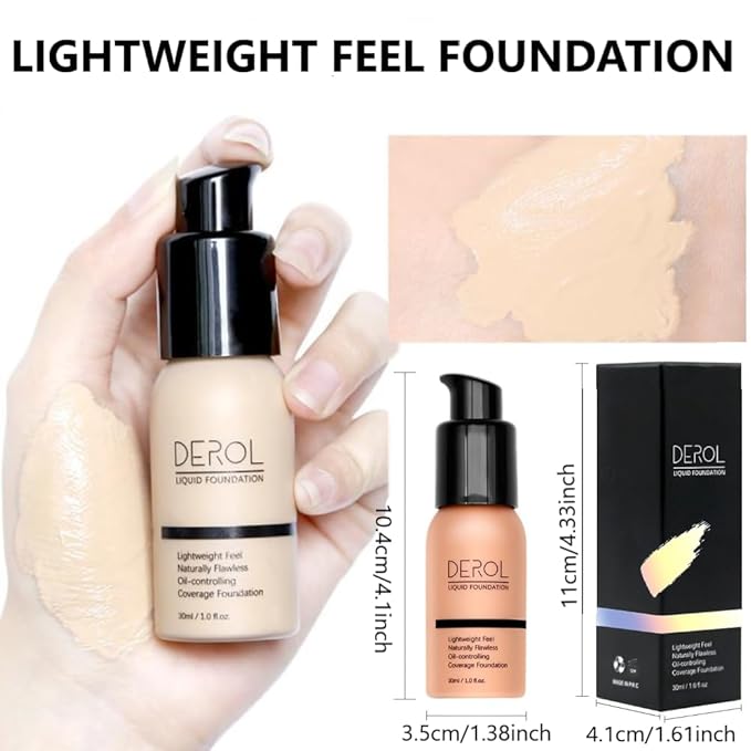 Foundation Full Coverage Liquid Foundation Cream - Lightweight Concealer - Suitable for All Skin Types (whipped cream 01)