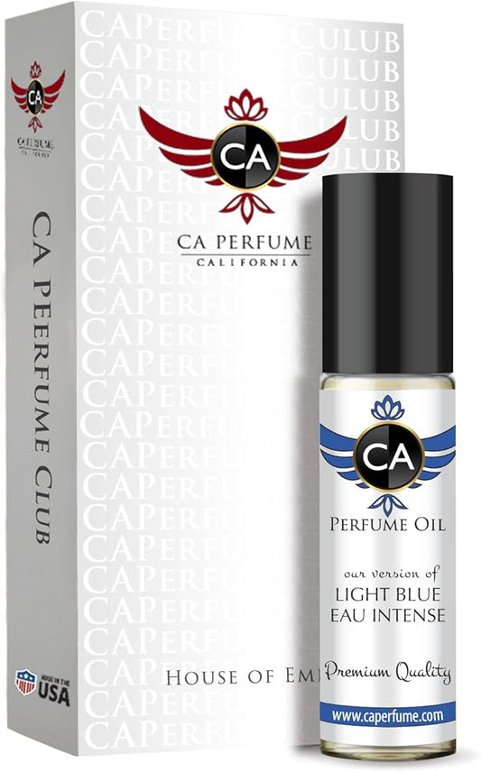 CA Perfume Impression of Light Blue Eau Intense For Men Body Oil Roll-On 0.3 Fl Oz/10ml