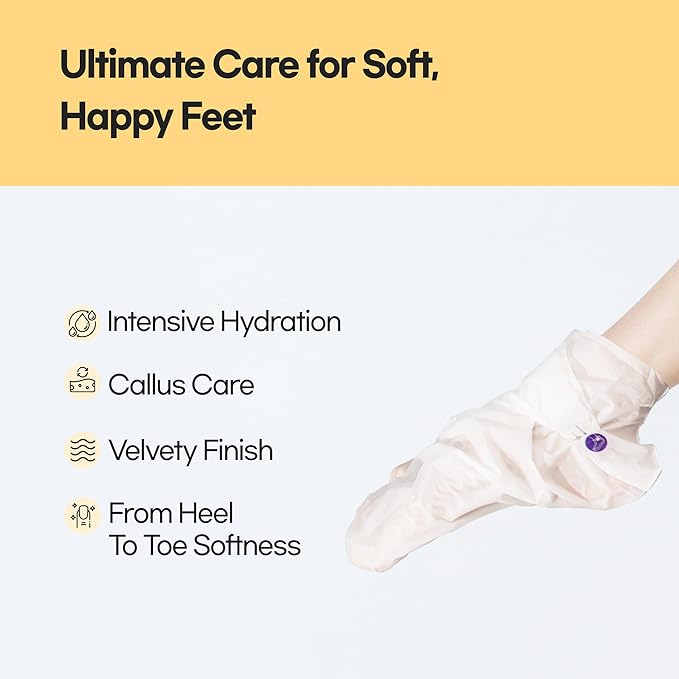 Epielle Hydrating Foot Masks 6 Pairs, Deep Moisturizing Socks for Dry Feet & Cracked Heels, Relieve and Soften with Shea Butter & Jojoba Oil, Korean Skin Care, Spa Set, Self Care Gifts for Women