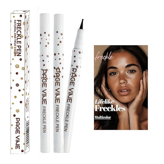 2 Pack Freckle Pen,Liquid Face Fake Freckles Makeup Pen to Create Natural Freckle Makeup and Freck beauty,Fake Freckles Waterproof for Lifelike Sunkissed Makeup,Mole Pen (03Dark+04Espresso)