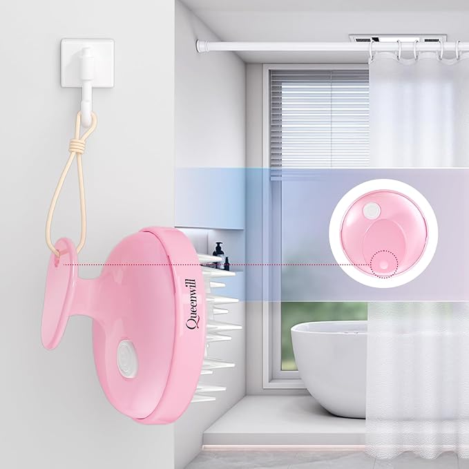 Electric Cordless Hair Scalp Massager, Portable Head Scratching Scrubber with 2 Modes Vibration Comb for Hair Growth, Deep Cleansing and Stress Relaxation