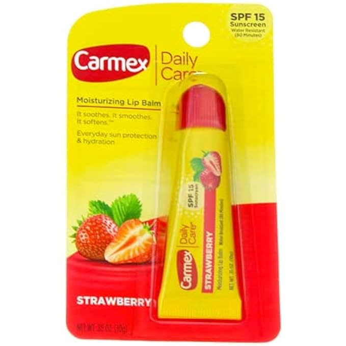 Carmex Daily Care Lip Balm Strawberry SPF 15 0.35 oz (Tube in Blister Pack)