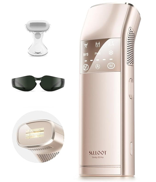 IPL Laser Hair Removal for Women and Men, 2 Lights, 2℃, 16.6 cm² Sapphire Ice Cooling for Sensitive Skin, 4-Pulse Mode for Ingrown Hair, Bikini, Face, Body Permanent Epilator Home Hair Removal Device