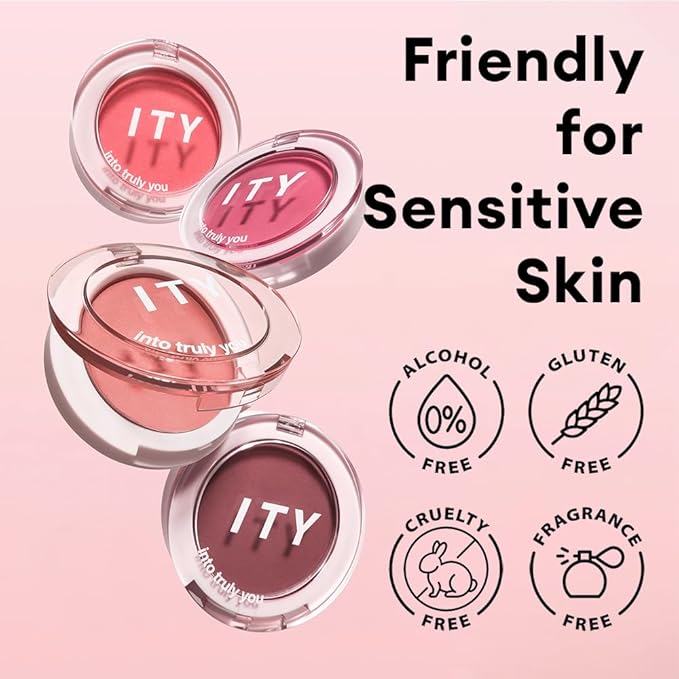 ITY Mood Blush, Blush for Cheeks Makeup,Moisturizing Creamy Blush Dual Funtions, Highly Spreadable, 0.18 oz (5.2g) in Turned On