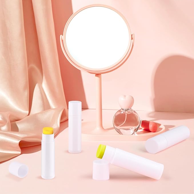 100 Pcs 5.5ml Bulk Empty Lip Balm Tubes Refillable Plastic Lip Gloss Container Travel Lipstick Tubes Chapstick Tubes Holder For DIY Homemade Lip Balm (white)