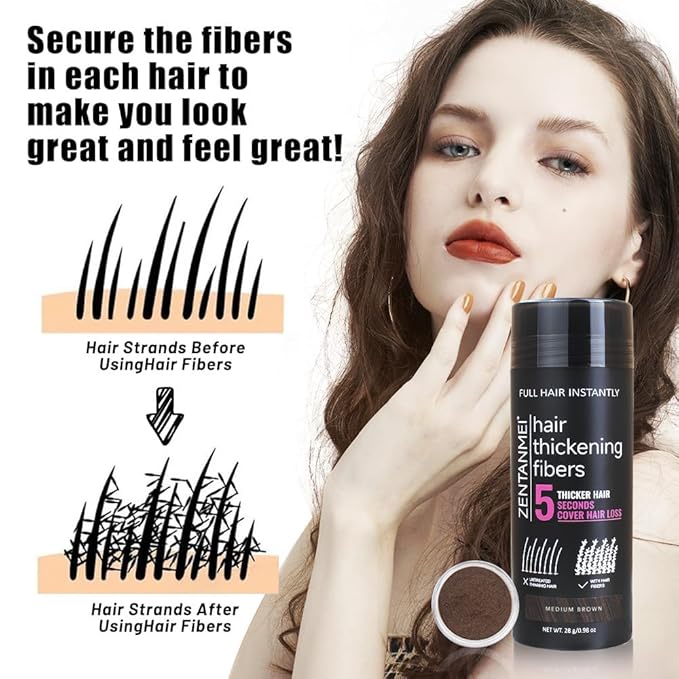 Hair Fibers for Thinning Hair for Women All-Natural Hair Building Fibers 0.98 Oz Hair Volume Powder Bald Spot Cover Up for Men & Women (Light Blonde)