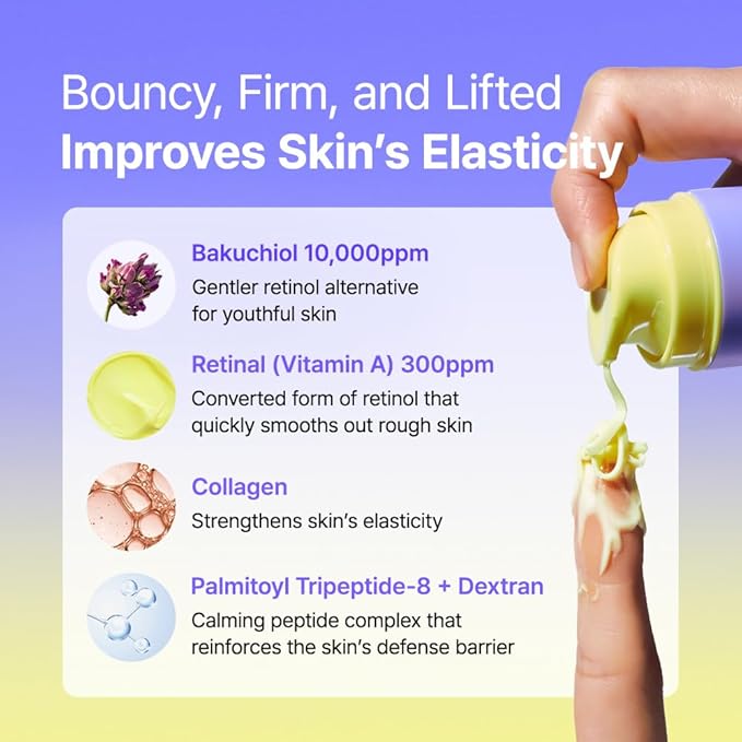 BY WISHTREND Vitamin A-mazing Bakuchiol Night Cream | Retinal, Peptide, Collagen, Ceramide NP, Centella Asiatica, moistfully plump overnight skincare (1.05 Ounce (Pack of 1))