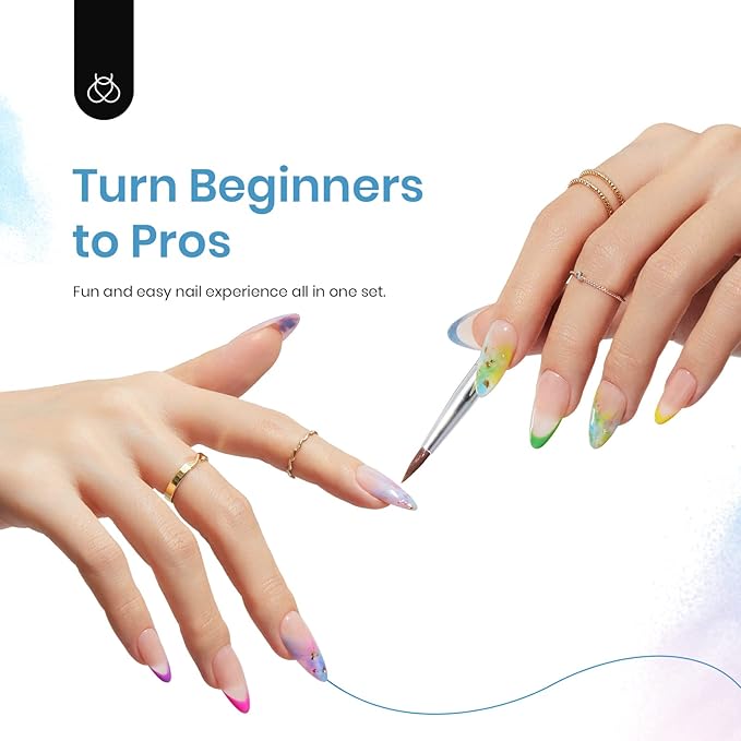 Beetles Halloween Gel Nail Polish with Blooming Gel, 5 Colors Neon Pink Green Blue Purple Yellow Nail Polish Clear Blooming Polish for Spreading Effect with 2 Nail Art Brushes Nail Art Set for Women