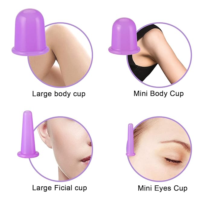 Facial and Body Cupping Set - Face Cupping Set, Improve Face, Eyes and Neck Skin Wrinkles, Therapy Suction Cup for Cellulite Effectively Improve Body Skin Tightness, Anti-Cellulite Cupping Therapy Set
