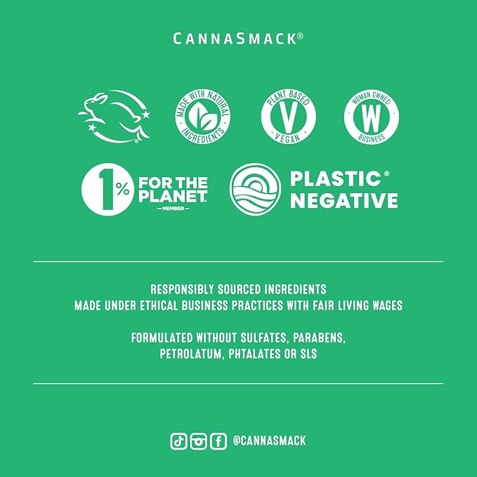 CannaSmack Vegan Hemp Lip Balm - 5 Flavors Included - Soothe, Moisturize, Hydrate, Protect, & Nourish Dry Chapped or Irritated Lips - Made with Hemp Seed Oil, Natural, & Botanical Ingredients