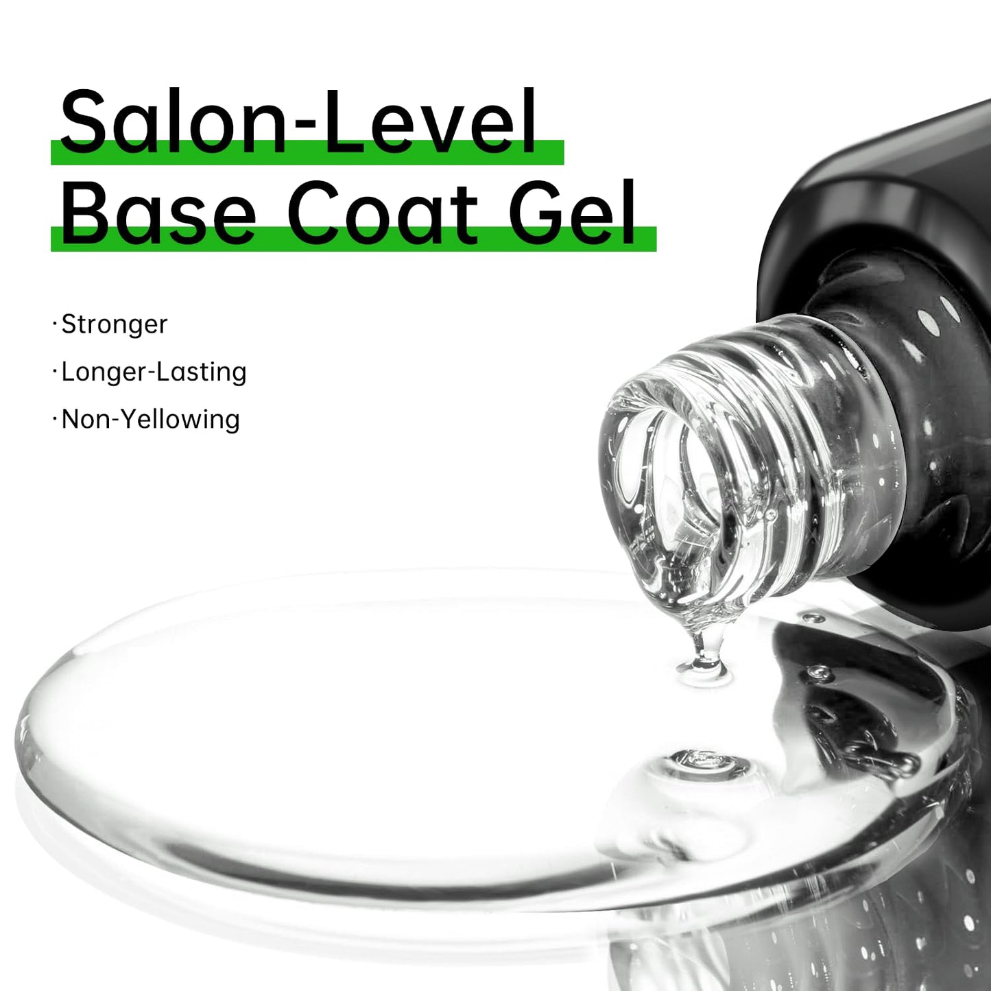 2pcs 0.5 fl oz Hema Free Gel Nail Polish No Wipe Top and Base Coat Set