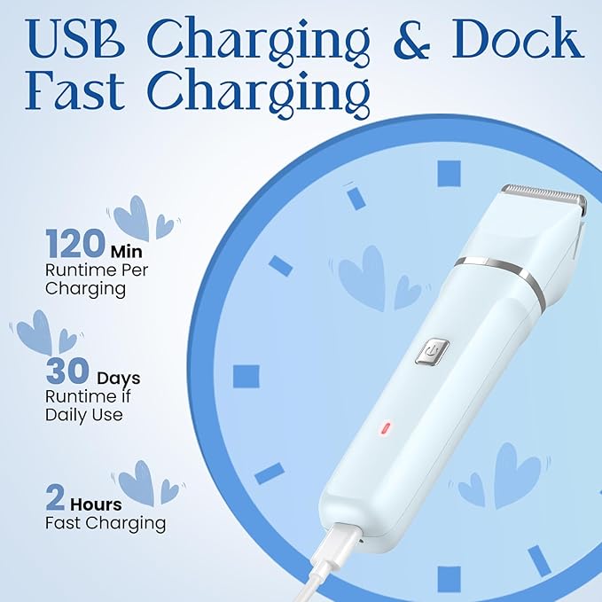 Electric Shaver for Women - Body Hair Trimmer Shaver for Women's Grooming, Wet & Dry Use Groomer, Dusk Razor for Women, Ladies Electric Razors for Legs, Female Trimmer for Private Area, Blue