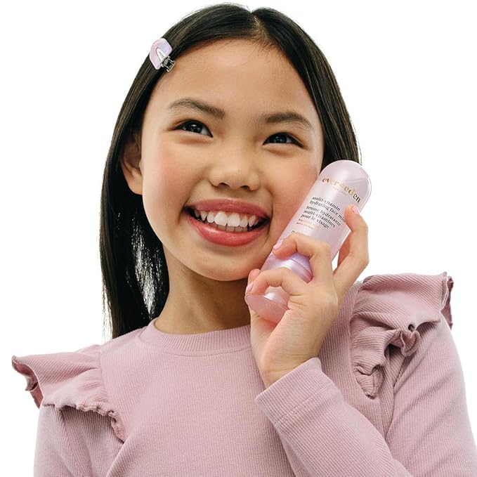 Evereden Kids Multi-Vitamin Hydrating Face Mist | Nourishing Face Spray, Preppy Skincare Essential for Ages 6+ | Clean Formula Safe for Sensitive Skin | Multi-Vitamin Complex, Peach & Mango Juice