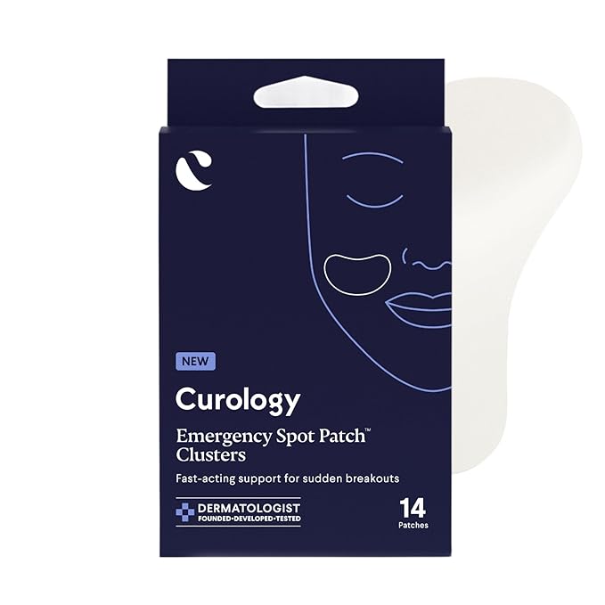 Curology Emergency Spot Patch Clusters for Breakouts, Fast Acting Large Hydrocolloid Pimple Patches for Face, Oil Absorbing, 14 Count