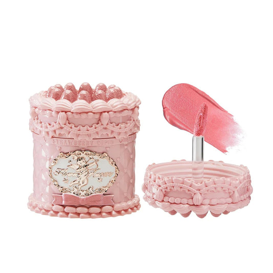 Flower Knows Strawberry Cupid Cake Lip Cream,Velvety-Smooth Matte Liquid Lipstick,Hydrating,Smudge-proof & Stain-Free Lip Stain(V05 Pineberry,0.17 Fl Oz)