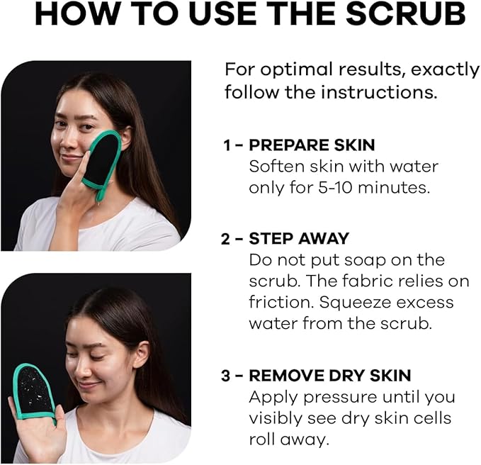 Dermasuri Deep Exfoliating Face Mitt - Scrubber, Dead and Dry Skin Remover for Men and Women - Exfoliator Gloves for Shower and Dry Use - ( 1 Pack)