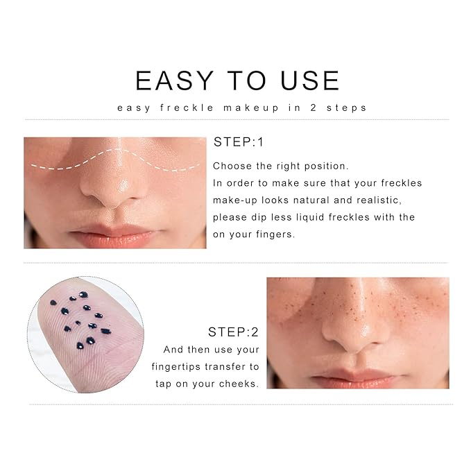 2 Colors Liquid Freckle Pen, Natural Like Freckle Makeup Pen Soft Dot Spot, Waterproof and Smudgeproof Quick Dry for Instant Create Realistic Freckles Make Up(Dark Brown+Light Brown)
