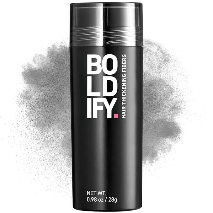 BOLDIFY Hair Fibers (28g) - Fill In Thinning and Fine Hair for an Instantly Fuller, Thicker Look - 14 Shades for Women & Men - Gray