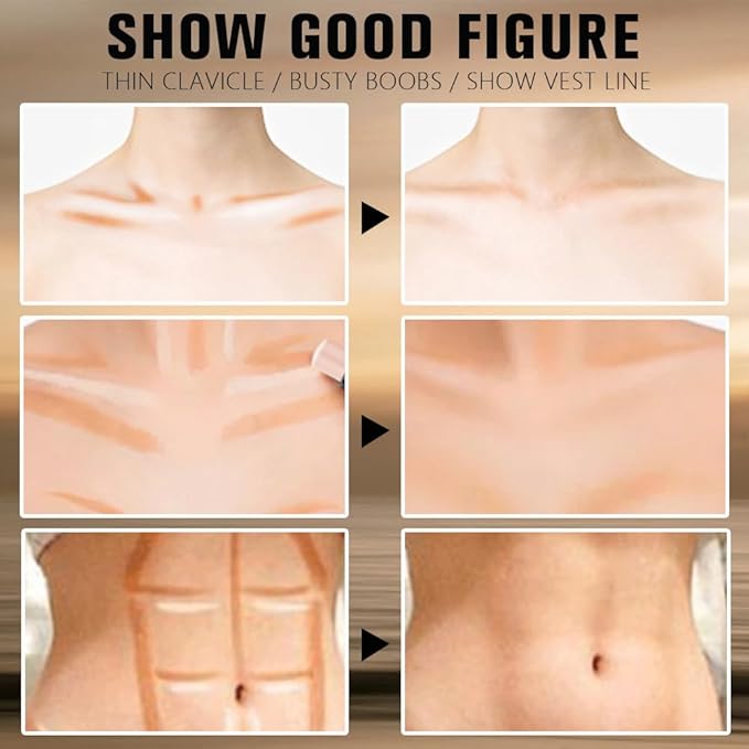 Dual-Ended 2-in-1 Cream Contour & Highlighter Stick – Waterproof, Long-Lasting for Face & Body Makeup, Suitable for All Skin Tones, 05#Nuetral Nude + Silver Shimmer