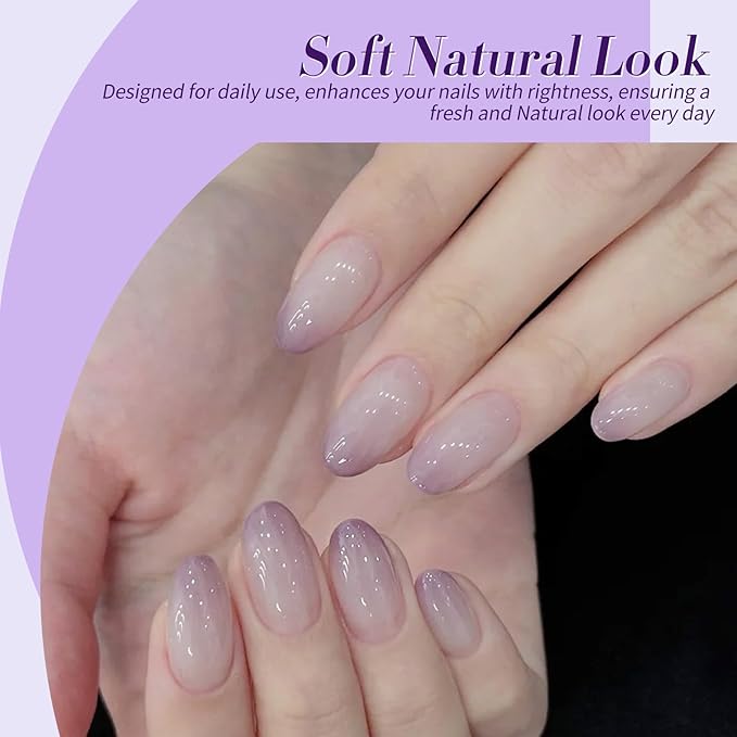 BORN PRETTY Jelly Purple Gel Nail Polish 6 Colors Purple Violets Colors Gel Polish Kit Soak Off Gel Nail Kit Collection Nail Art Gel Manicure Kit DIY at Home Salon Gifts