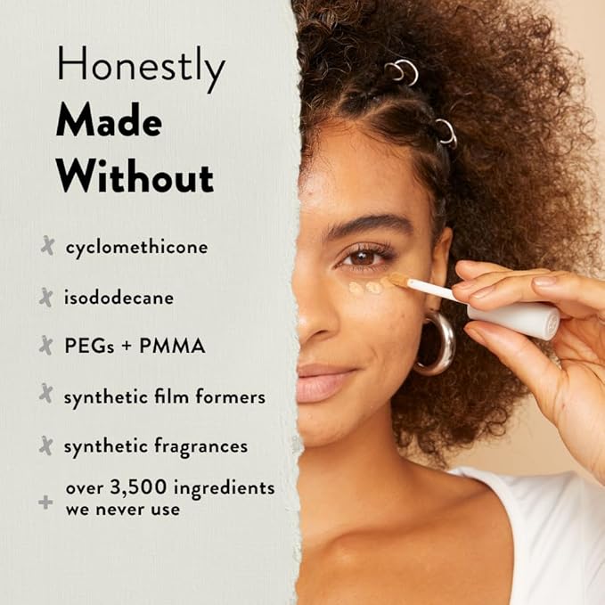Honest Beauty Fresh Flex Concealer with Niacinamide + Vitamin E + Hyaluronic Acid | Vegan + Cruelty free | Almond, 0.17 fl oz