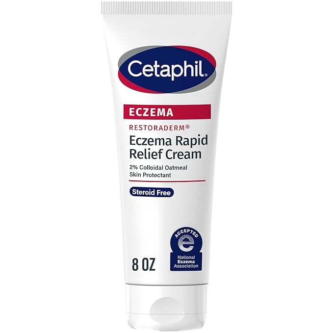 CETAPHIL ECZEMA RESTORADERM FLARE-UP RELIEF CREAM, For Eczema Prone Skin, 8 oz, Barrier Repair, 48 Hour Hydration, 2% Skin Protectant Colloidal Oatmeal, Steroid Free