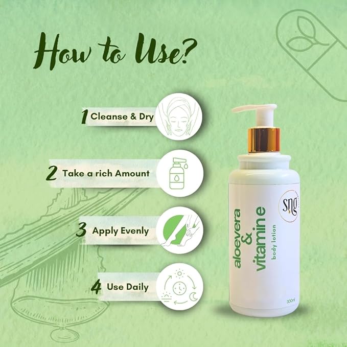 Aloe Vera Lotion for Dry Skin - Hand & Body Moisturizing Vitamin E Lotions 10.14 Fl Oz - Waterlily, Argan oil and Almond oil Extracts Skincare