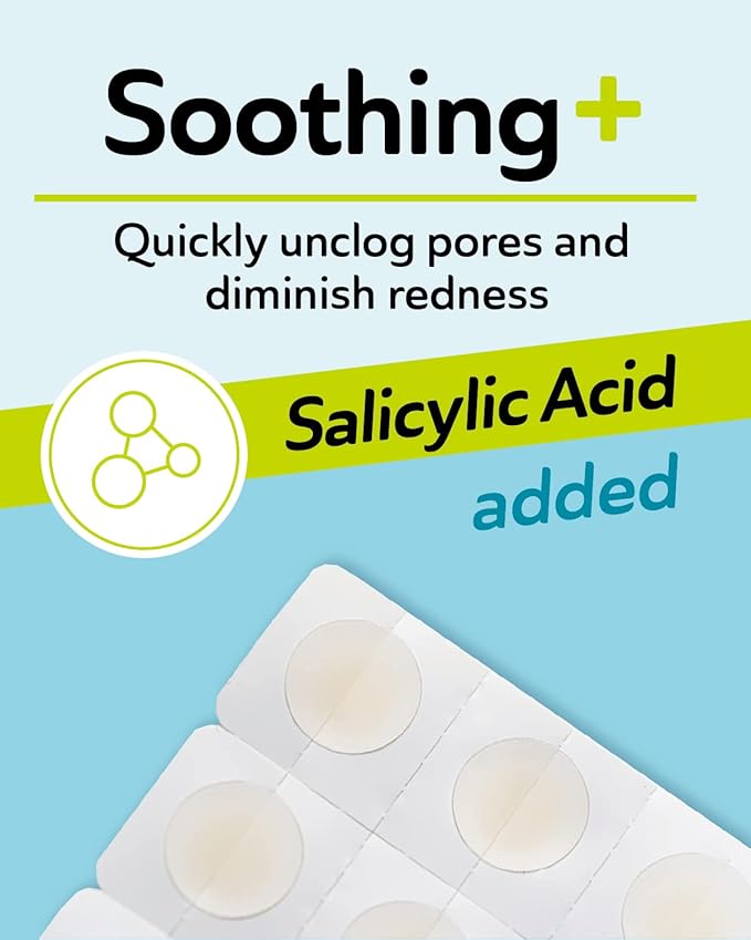 Invisible Salicylic Acid Pimple Patches for Face - Redness Reducing Hydrocolloid Acne Patches, Clear Pimple & Zit Patches for Blind Pimples - Soothing Plus (Clear Patch) (Intensive-36dots-2)