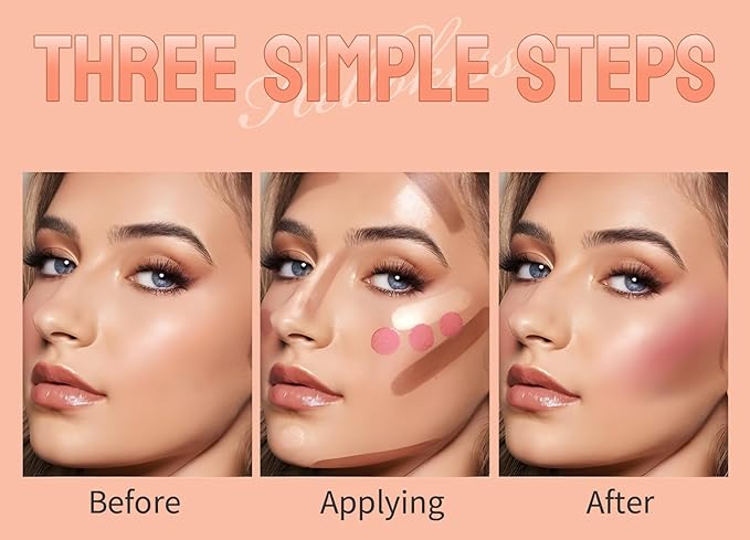 3Pcs Contour Stick Set，3 Colors Contour Stick Makeup Set， Long-Lasting Waterproof Concealer Stick Kit，Cream Blush & Highlighter Bronzer Pen (SET-C)