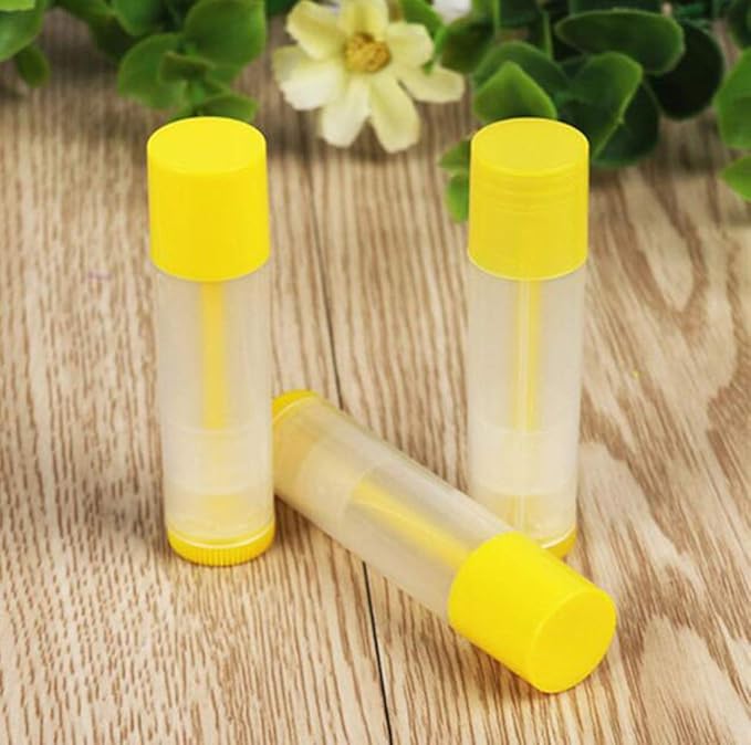 5ml 50 Pcs Empty Clear Lip Balm Tubes Containers with Twist Bottom and Multi Color Caps for Making Lip Balm,DIY Cosmetic Tubes