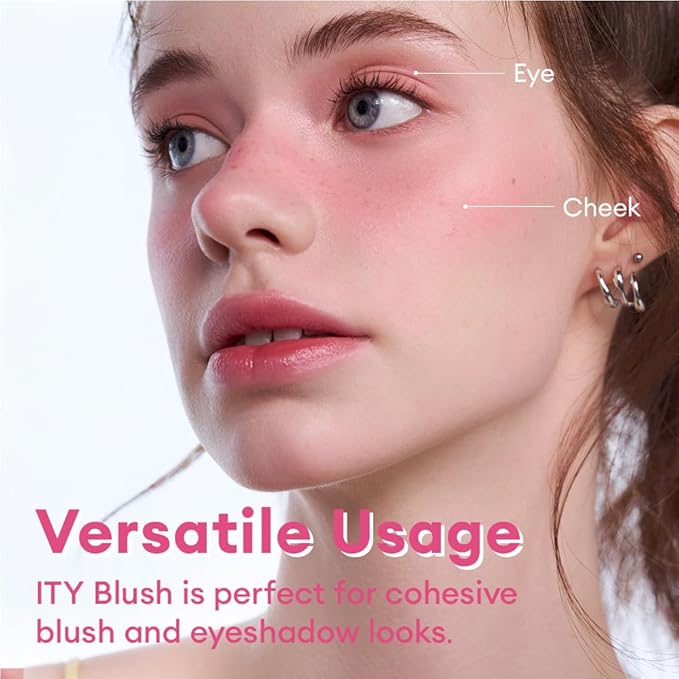 ITY Mood Blush, Blush for Cheeks Makeup,Moisturizing Creamy Blush Dual Funtions, Highly Spreadable, 0.18 oz (5.2g) in Cheer Up