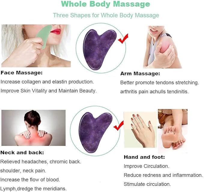 Ditind Gua Sha, Gua Sha Facial Tools, Guasha Tool for Face Tighten Skin, Gua Sha Massage Beauty Tool for Body Eyes Neck Massager with Travel Box