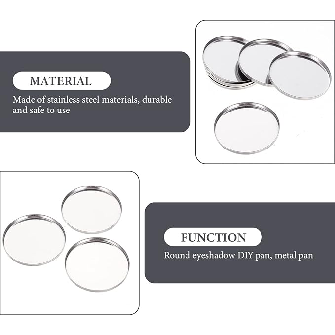 20pcs Metal Makeup Eyeshadow Jars Pan Palettes Tin Lipstick Foundation Single Holder Watercolor Eye Tray Steel Round Blush Pans Magnetic Cosmetic Plate Empty Pigment for