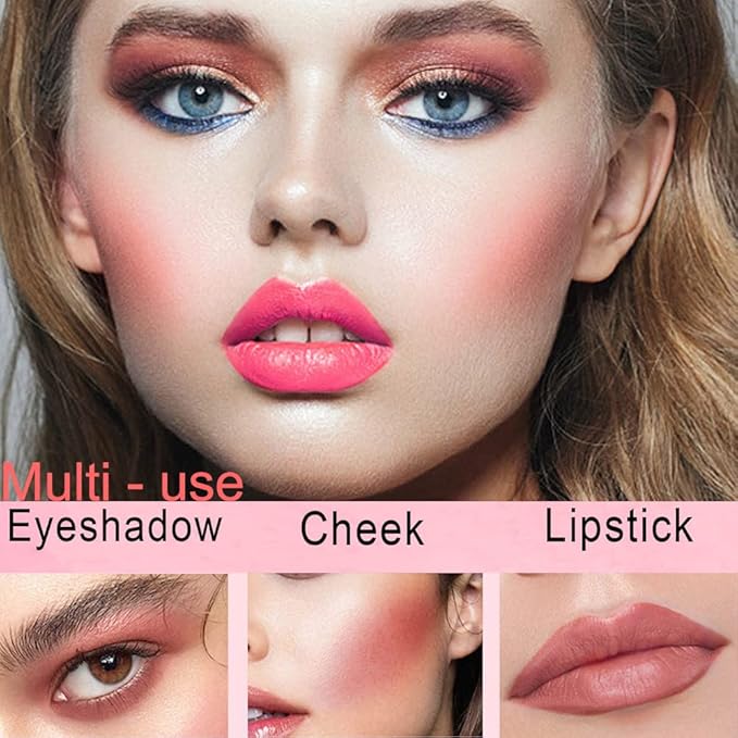 Blush Beauty Wand, Liquid Face Blush Contour Wand with Cushion Applicator, Smooth Cream Blush Wand Natural Matte Finish, Lightweight Blendable Blush Stick Makeup for Cheek,103 Cool Pink