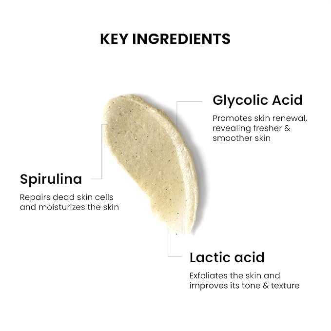 Anveya Smoothening Bumps Exfoliating Body Scrub For Bumpy & Dry Skin, Strawberry Legs, Keratosis Pilaris & Ingrown Hair | Glycolic Acid, Lactic Acid & Spirulina | For Men & Women | 100ml