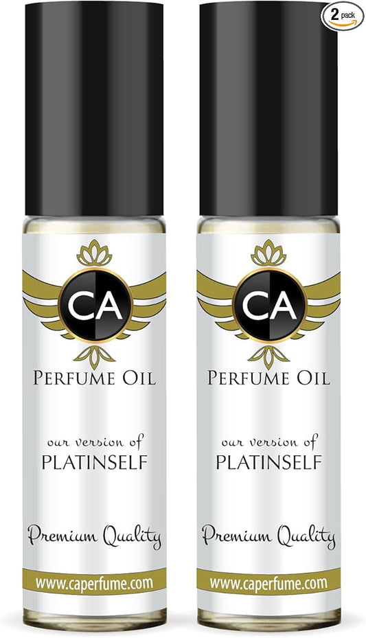 CA Perfume Impression of Platinself For Men Fragrance Dupes Perfume Body Oil Roll-On 0.3 Fl Oz-X2
