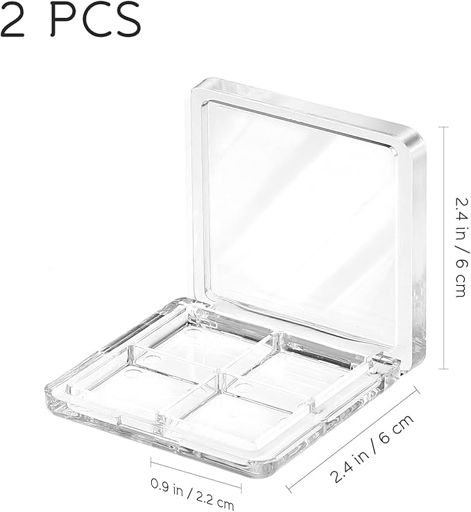 Beaupretty Empty Lipstick Palette，2 Pieces Empty Lipstick Box DIY Eyeshadow Powder Blush Lipstick Palette Empty Highlighters Container Empty Eyeshadow Pan Makeup Palette for Women