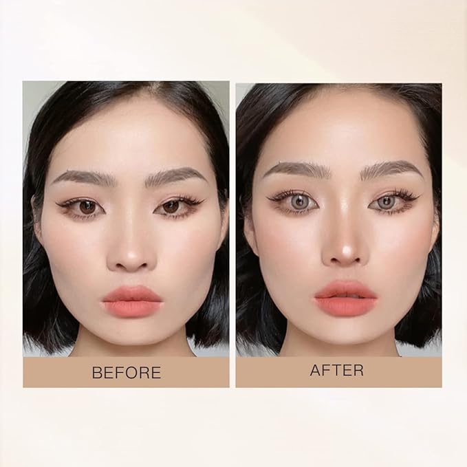 ELLESY Highlighter Makeup Palette Face Sculpting Highlighter Contouring Palette Lightweight Makeup Kit Silky Texture Contour Powder Palette with brush-C01