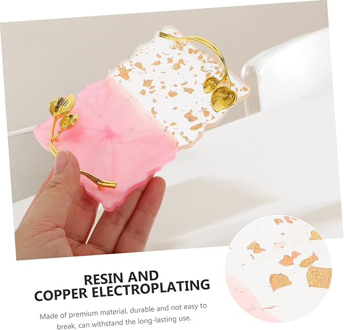 FOMIYES 2pcs Nail Palette Nail Art Gel Nail Art Palette Nail Tool Manicure Display Board Nail Polish Display Board Nail Color Palette Copper Plating Pink Makeup Mixing Plate Nail Art Plate