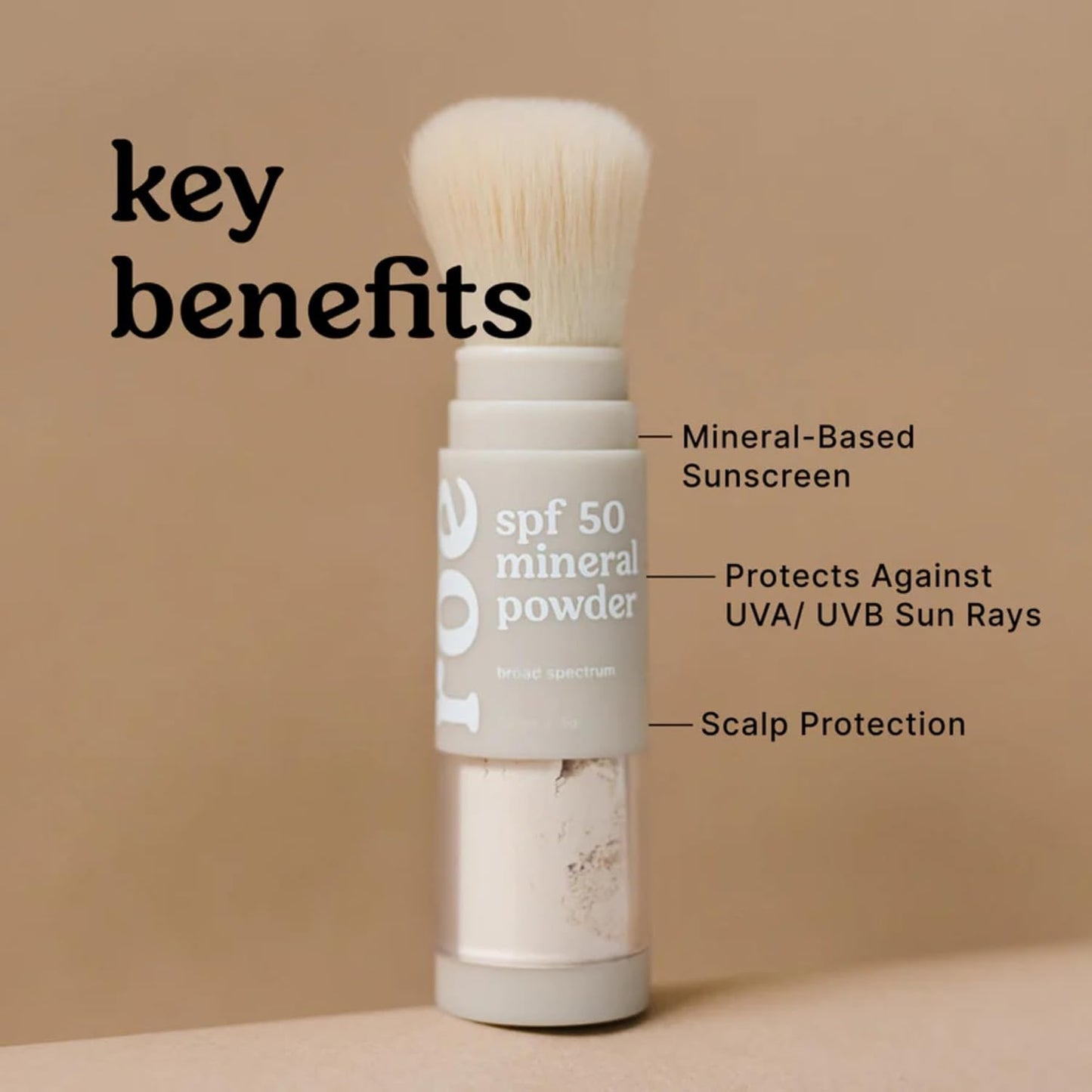 Roe Wellness- Kids SPF 50 Brush On Mineral Sunscreen Powder EWG, Reef-Friendly, Easy to Apply for Kids, Babies & Parents
