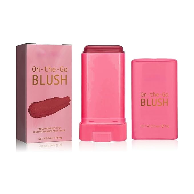 Blush Rare Beauty Liquid Blush Stick Cream Blush Natural Waterproof Long Lasting Powder Blusher,On The Go Blush Brushes For Makeup Cheeks,Suitable For All Skin Types (red)