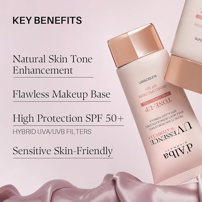 d'alba Piedmont Waterfull Tone-Up Sunscreen Serum BROAD SPECTRUM SPF 50 + Korean Sunscreen for Face, All Skin Tones, Sweat Proof Formula (1.69 fl.oz.)