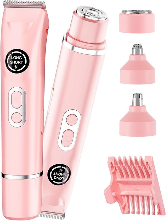 Bikini Trimmer for Women|Hair Removal Shaver - Painless Electric Razor, Cordless Body Shaver for Travel, Replaceable Lady Facial Razor|Trim Nasal/Eyebrows, IPX7 Waterproof&Easy Cleaning, Ceramic Blade
