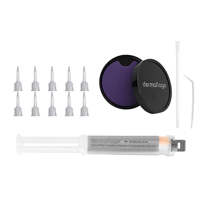 Dermaflage Scar Filler Kit - Porcelain - Deep Scar Cover and Waterproof Concealer for Acne Scars Wrinkles, and Ice Pick Scars Makeup, 1 mo supply