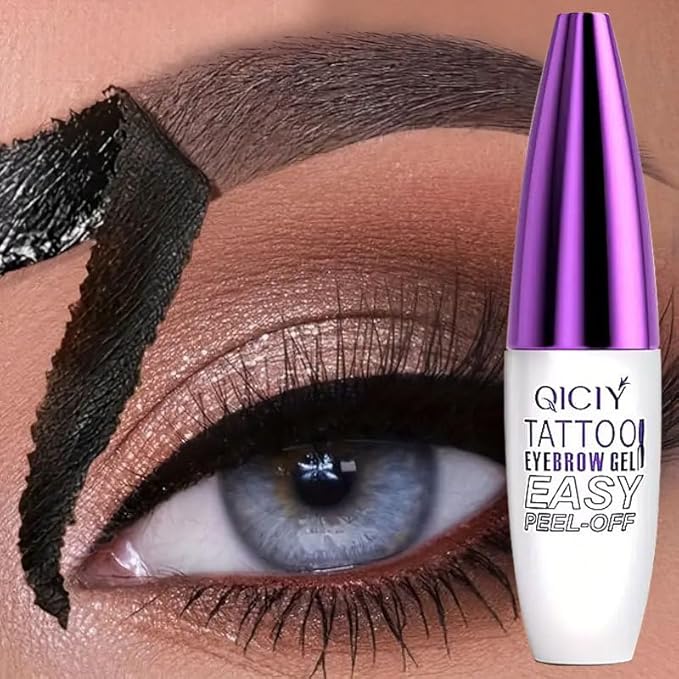 2pcs Black Tattoo Eyebrow Gel Tinting, Waterproof & Transfer-proof for Fuller Brows, Suitable for All Skin Types (Black, 2Pcs)