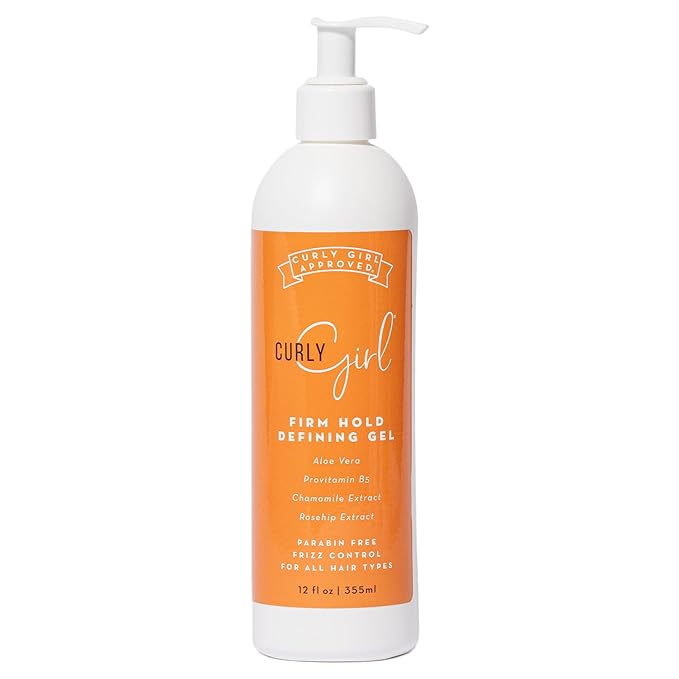Curly Girl Firm Hold Defining Gel For Curls, Strong Hold Frizz Control Curly Hair Gel, Paraben Free, Aloe Vera, Water Soluble