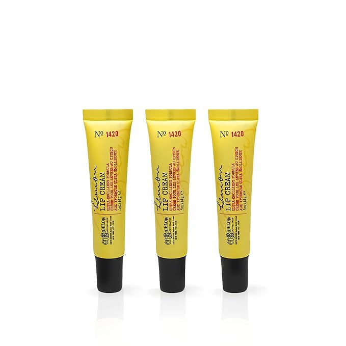 C.O. Bigelow Lemon Lip Cream Trio, Ultra-Emollient Formula with Shea Butter, 0.5 oz / 14g each, pack of 3